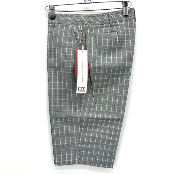 Cutter Buck Golf Shorts DryTech Mint Plaid Size 4 Quick Dry Walk Pickleball NWT - Picture 5 of 12